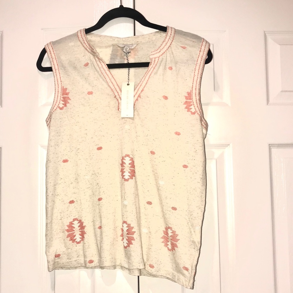 NWT Lucky Brand Womens Patterened Top Blouse